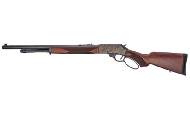 Picture of  Henry H010gcc Side Gate  Full Size 45-70 Gov 4+1 22" Blued Octagon Barrel, Color Case Hardened Steel Receiver, American Walnut Stock Right Hand