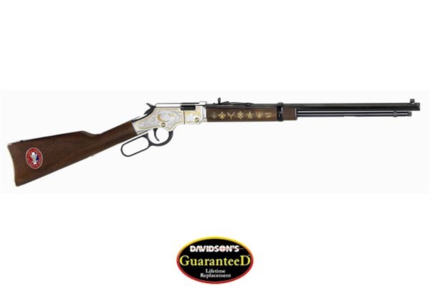Picture of Henry Golden Boy Eagle Scout Tribute Edition Lever Rifle 22 Lr, Ambi, 20 In, Blued, Wood Stk, 16+1 Rnd, Std Trgr H004ES