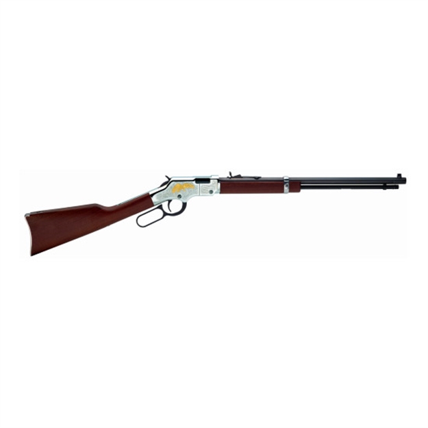Picture of  Henry H004ge Golden Eagle  Full Size 22 Short, 22 Long, 22 Lr, 16 Lr/21 Short 20" Blued Octagon Barrel, Nickel-Plated Metal Finish, American Walnut Stock Right Hand