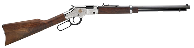 Picture of  Henry H004ab Golden Boy American Beauty 22 Short, 22 Long OR 22 LR Caliber With 16 Lr/21 Short Capacity, 20" Blued Barrel, Nickel-Plated Metal Finish & American Walnut Stock Right Hand (Full Size)