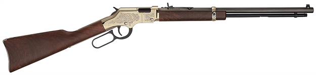Picture of  Henry H004d4 Golden Boy Deluxe 4Th Edition 22 Short, 22 Long OR 22 Lr, 16 Lr/21 Short Capacity, 20" Blued Octagon Barrel, Engraved Brasslite Rec, American Walnut Stock, Ad. Buckhorn Sights 619835044082