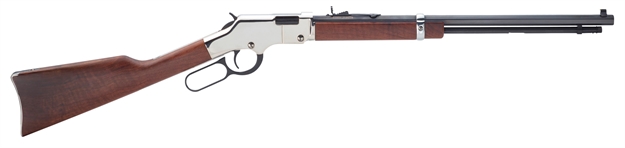 Picture of  Henry H004s Golden Boy Silver 22 Short, 22 Long OR 22 LR Caliber With 16 Lr/21 Short Capacity, 20" Blued Barrel, Nickel-Plated Metal Finish & American Walnut Stock Right Hand (Full Size) 619835016164