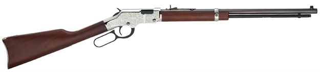 Picture of  Henry H004sem Silver Eagle  Full Size 22 Wmr 12+1 20.50" Blued Octagon Barrel, Nickel-Plated Steel Receiver, American Walnut Stock Right Hand 619835016300