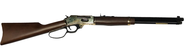 Picture of  Henry H009bgl Side Gate  Full Size 30-30 Win 5+1 20" Blued Steel Barrel, Polished Brass Receiver, Fixed American Walnut Stock