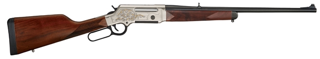 Picture of  Henry H014d223 Long Ranger Deluxe Full Size 223 Rem/5.56X45mm Nato 5+1 20" Blued Steel Barrel, Engraved Nickel-Plated W/24K Gold Inlay Steel Receiver, American Walnut Stock Right Hand 619835300089