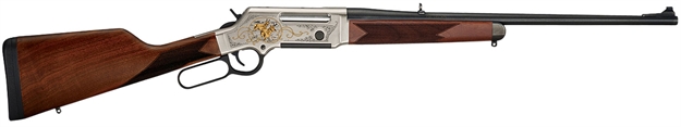 Picture of  Henry H014wl243 Long Ranger Wildlife Full Size 243 Win 4+1 20" Blued Steel Barrel, Engraved Nickel-Plated W/24K Gold Inlay Steel Receiver, American Walnut Stock Right Hand 619835300140