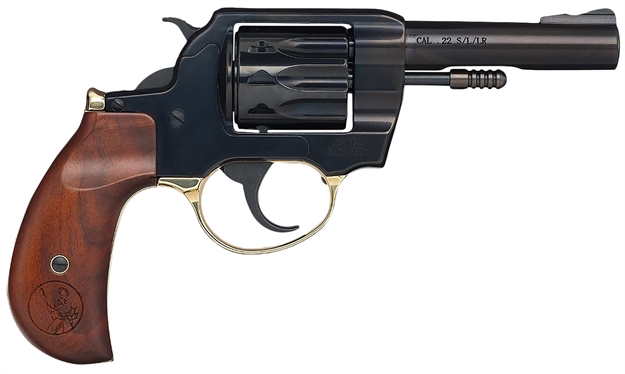 Picture of  Henry H016bd Golden Boy  22 LR 10 Shot 4" Blued Steel Barrel, Cylinder, Blued Polished Steel Frame, Walnut Birdshead Grip, Transfer Bar Safety, Exposed Hammer