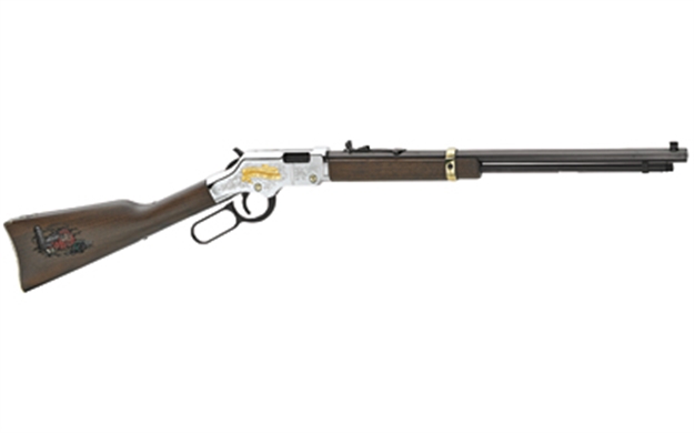 Picture of  Henry H004af Golden Boy American Farmer Tribute 22 Short Caliber With 16 Lr/21 Short Capacity, 20" Octagon Barrel, Nickel-Plated Metal Finish & American Walnut Stock Right Hand 619835016188