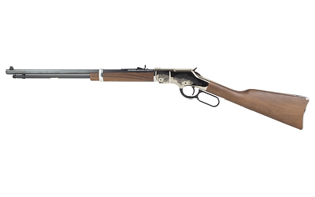 Picture of  Henry H004sfd Golden Boy Fathers Day Full Size 22 Long/22 Lr/22 Short, 16 Lr/21 Short, 20" Blued Octagon Barrel Nickel-Plated Steel Receiver American Walnut Right Hand
