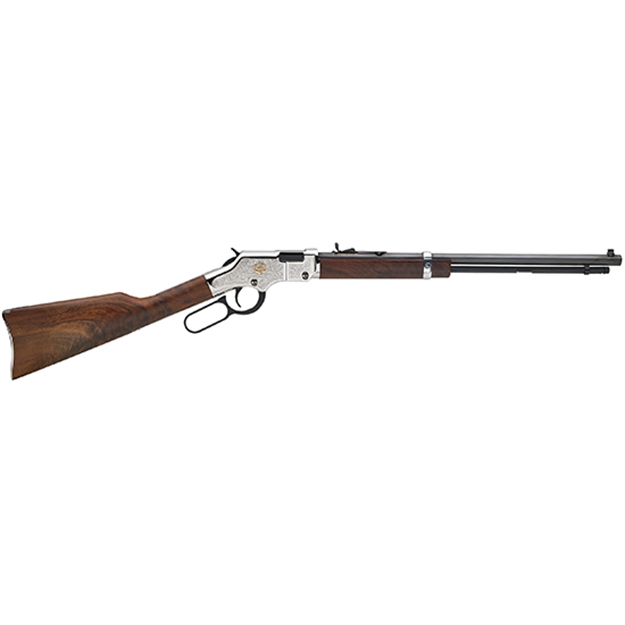 Picture of  Henry H004ab Golden Boy American Beauty 22 Short, 22 Long OR 22 LR Caliber With 16 Lr/21 Short Capacity, 20" Blued Barrel, Nickel-Plated Metal Finish & American Walnut Stock Right Hand (Full Size)