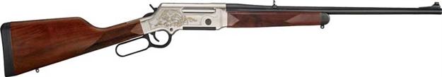 Picture of  Henry H014d223 Long Ranger Deluxe Full Size 223 Rem/5.56X45mm Nato 5+1 20" Blued Steel Barrel, Engraved Nickel-Plated W/24K Gold Inlay Steel Receiver, American Walnut Stock Right Hand