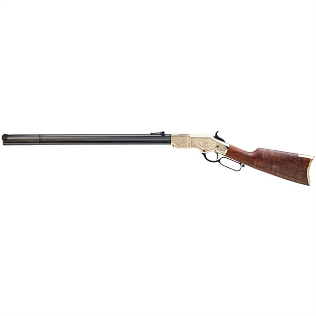 Picture of  Henry H011d3 Original Deluxe 3Rd Edition Full Size 44-40 Win 13+1 24.50" Blued Octagon Barrel, Brass Polished Brass Receiver, Fancy American Walnut Wood Stock Ambidextrous