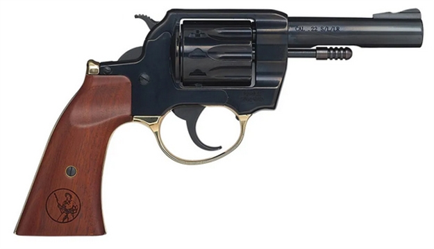 Picture of  Henry H016gd Golden Boy  22 LR 10 Shot 4" Blued Steel Barrel, Cylinder, Blued Polished Steel Frame, Walnut Gunfighter Grip, Transfer Bar Safety, Exposed Hammer
