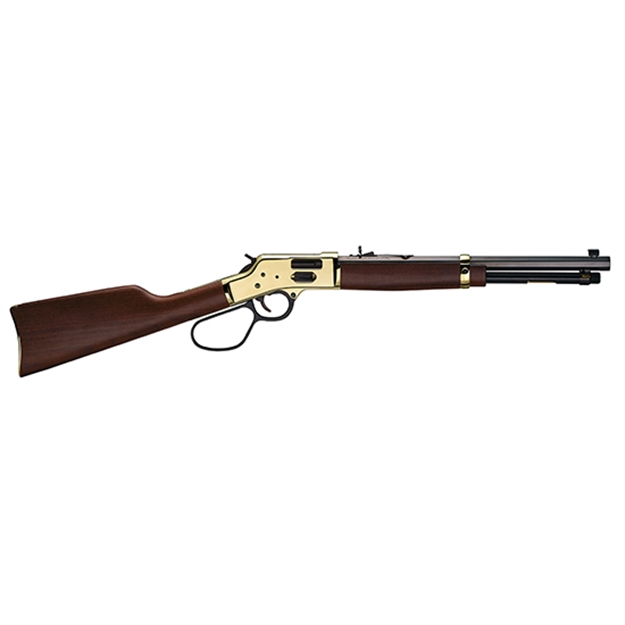 Picture of  Henry H006gr Side Gate Carbine 44 Mag/44 Special 7+1 16.50" Blued Octagon Barrel, Polished Brass Rec, American Walnut Stock, Adj. Sight, Large Loop Lever 619835060679