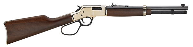 Picture of  Henry H006mr41 Big Boy Carbine Full Size 41 Rem Mag 7+1 16.50" Blued Octagon Barrel, Brass Polished Brass Receiver, American Walnut Wood Stock Right Hand