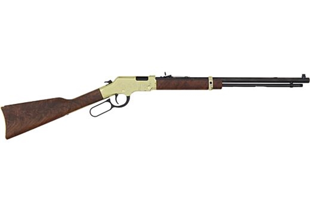 Picture of  Henry H004vd4 Golden Boy Deluxe 4Th Edition 17 Hmr 12+1 20" Blued Octagon Barrel, Engraved Brasslite Rec, American Walnut Stock, Ad. Buckhorn Sights