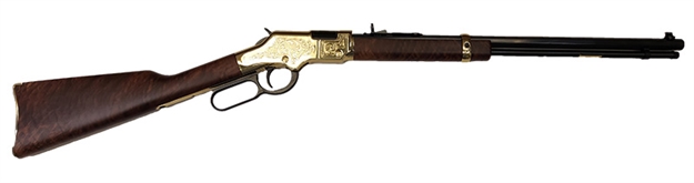 Picture of  Henry H004md4 Golden Boy Deluxe 4Th Edition 22 Wmr 12+1 20.50" Blued Octagon Barrel, Engraved Brasslite Rec, American Walnut Stock, Ad. Buckhorn Sights 619835044099