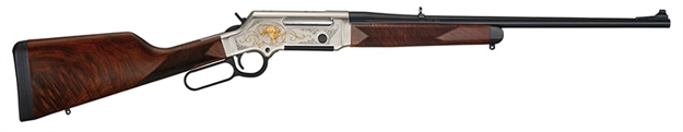 Picture of  Henry H014wl308 Long Ranger Wildlife Full Size 308 Win 4+1 20" Blued Steel Barrel, Engraved Nickel-Plated W/24K Gold Inlay Steel Receiver, American Walnut Stock Right Hand