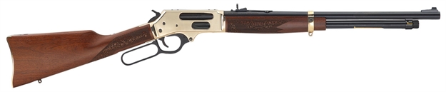 Picture of Henry H024410 Side Gate  Full Size Frame 410 Gauge 5+1, 2.5" Chamber 19.80" Blued Steel Barrel, Polished Brass Steel Receiver, American Walnut Wood Stock H024-410 619835060495