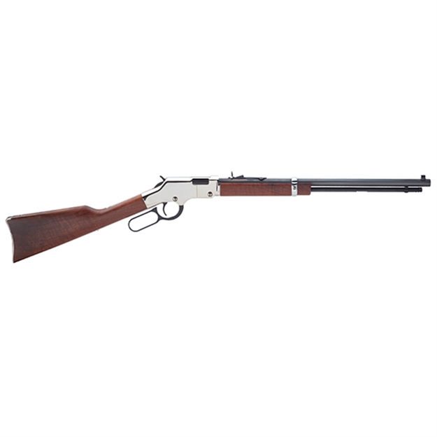 Picture of  Henry H004s Golden Boy Silver 22 Short, 22 Long OR 22 LR Caliber With 16 Lr/21 Short Capacity, 20" Blued Barrel, Nickel-Plated Metal Finish & American Walnut Stock Right Hand (Full Size)