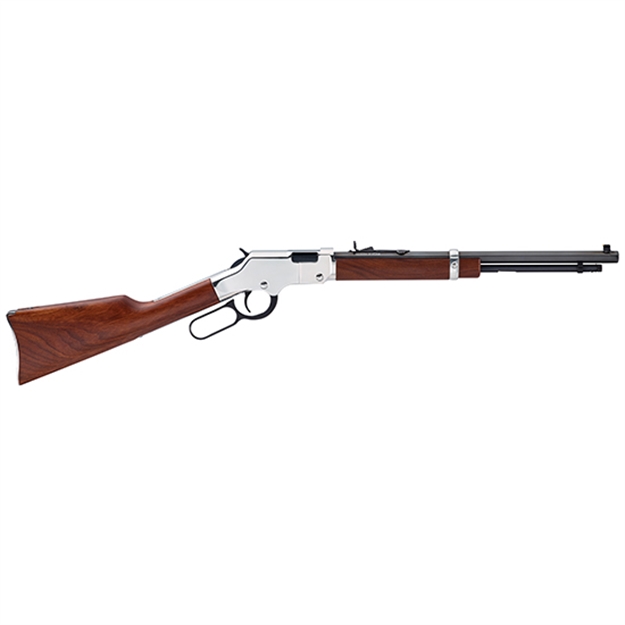Picture of  Henry H004sy Golden Boy Silver Youth 22 Long/22 Lr/22 Short 16 Lr/21 Short, 17" Blued Octagon Barrel, Nickel-Plated Steel Receiver, American Walnut