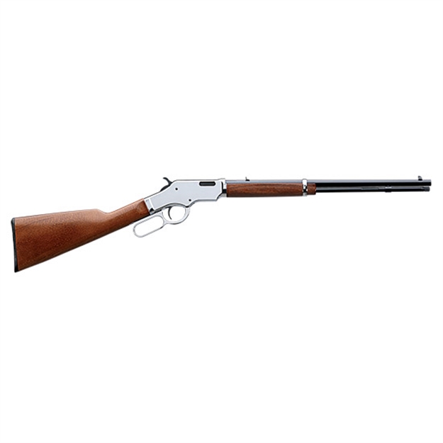 Picture of  Henry H004sm Golden Boy Silver 22 Wmr Caliber With 12+1 Capacity, 20" Blued Barrel, Nickel-Plated Metal Finish & American Walnut Stock Right Hand (Full Size)