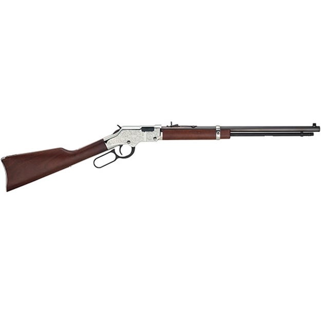 Picture of  Henry H004sev Silver Eagle  Full Size 17 Hmr 11+1 20" Blued Octagon Barrel, Nickel-Plated Steel Receiver, American Walnut Stock Right Hand