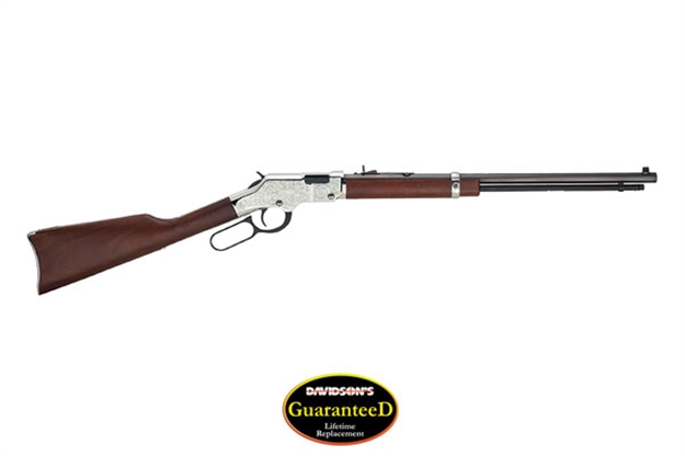 Picture of  Henry H004sev Silver Eagle  Full Size 17 Hmr 11+1 20" Blued Octagon Barrel, Nickel-Plated Steel Receiver, American Walnut Stock Right Hand