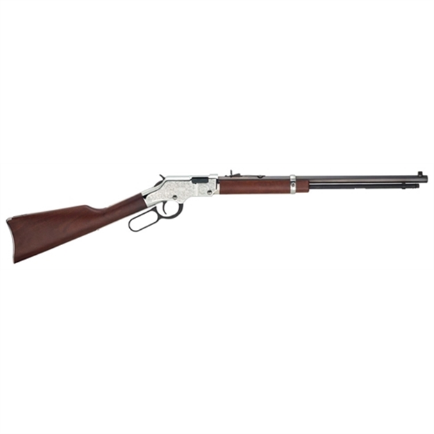Picture of  Henry H004sev Silver Eagle  Full Size 17 Hmr 11+1 20" Blued Octagon Barrel, Nickel-Plated Steel Receiver, American Walnut Stock Right Hand 619835016317