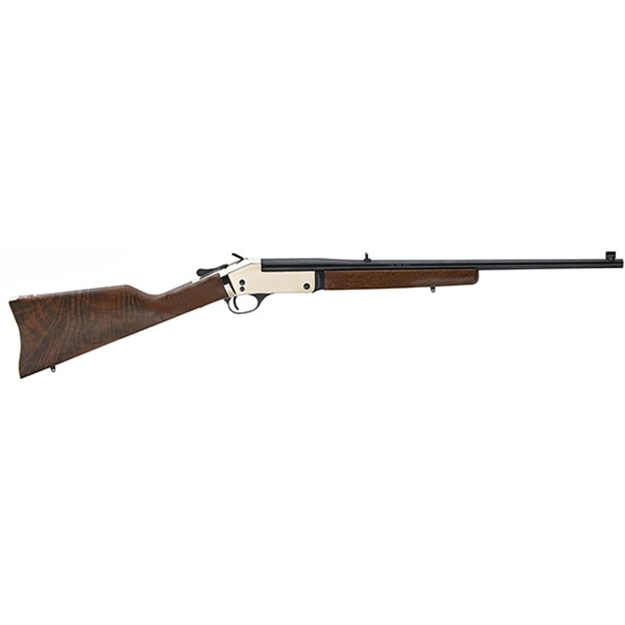 Picture of Henry H015b357 Single Shot  38 Special OR 357 Mag Caliber With 1Rd Capacity, 22" Blued Barrel, Polished Brass Metal Finish & American Walnut Stock, Right Hand (Full Size) H015357 619835400178