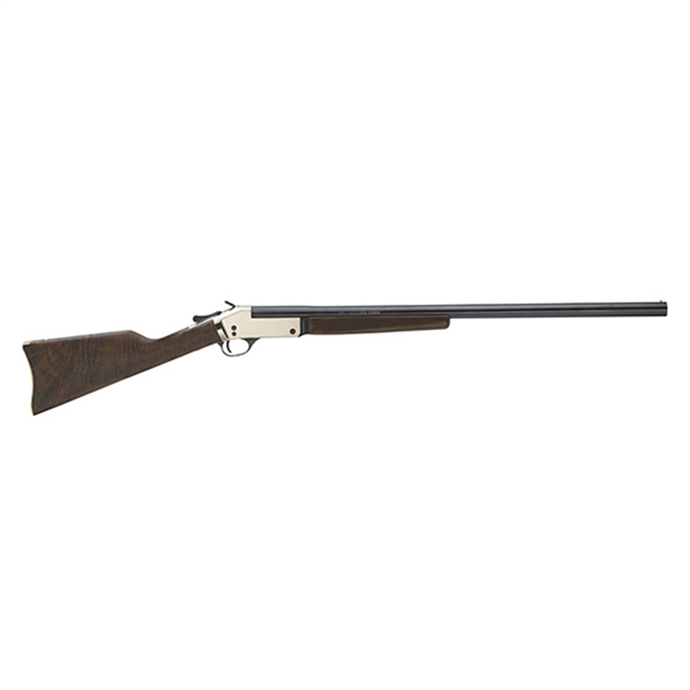 Picture of  Henry H015b410 Single Shot  410 Gauge With 26" Blued Barrel, 3" Chamber, 1Rd Capacity, Polished Brass Metal Finish & American Walnut Stock Right Hand (Full Size)