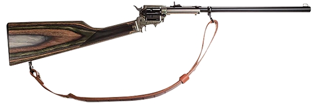 Picture of  Heritage Mfg Br22m6b16hsls Rough Rider Rancher Full Size 22 Lr/22 Wmr 6Rd 16" Black Oxide Alloy Steel Barrel, Black Oxide Aluminum Receiver, Fixed Wood Stock