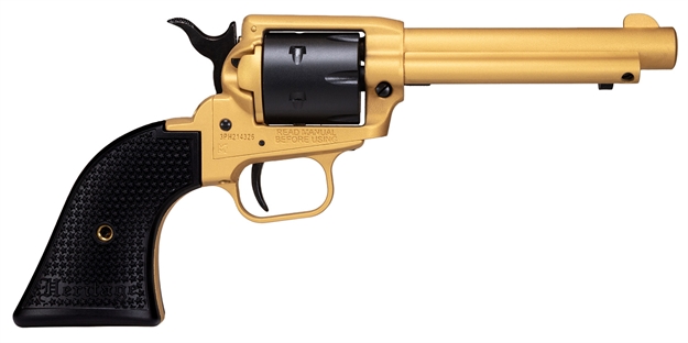 Picture of  Heritage Mfg Rr22s4 Rough Rider  22 LR 6 Shot 4.75" Gold Cerakote Steel Barrel & Frame, Black Satin Cylinder, Black Polymer Grips Features Black Accents