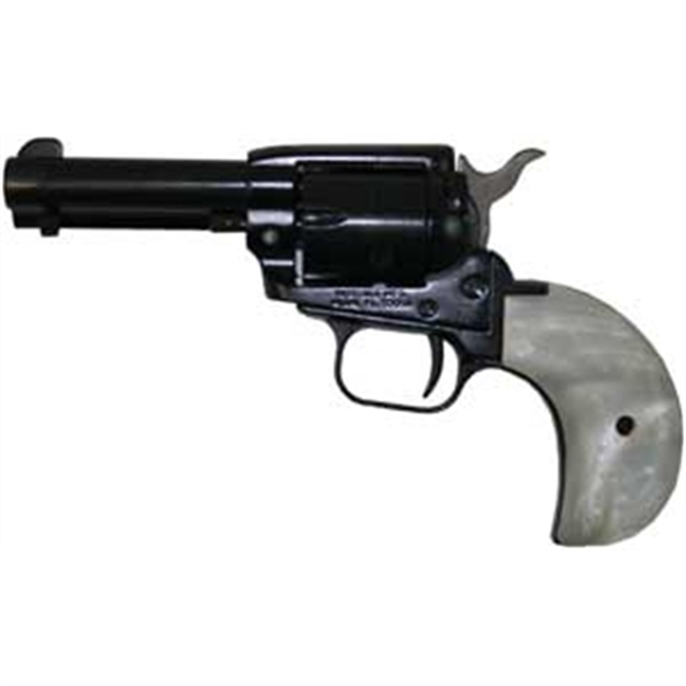 Picture of  Heritage Mfg Rr22mb3bhprl Rough Rider  22 LR 22 Wmr 6 Shot, 3.50" Black Steel Barrel, Black Zinc Alloy Frame, Black Cylinder, White Pearl Birdshead Grip, Hammer/Thumb Safety, Exposed Hammer 727962500132