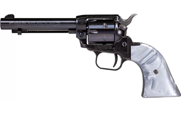 Picture of  Heritage Mfg Rr22b4gprl Rough Rider  22 LR 6 Shot 4.75" Black Barrel & Cylinder Black Frame, Altamont Gray Pearl Grips