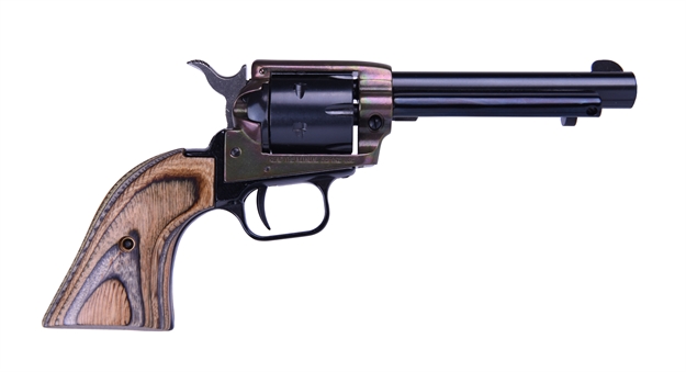 Picture of  Heritage Mfg Rr22ch4 Rough Rider  22 LR 6 Shot, 4.75" Black Oxide Steel Barrel, Simulated Case Hardened Zinc Alloy Frame, Black Oxide Cylinder, Camo Laminate Grip, Manual Safety, Exposed Hammer 727962510278