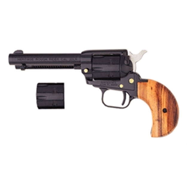 Picture of  Heritage Mfg Rr22mb4bh Rough Rider  22 Lr/22 Wmr 6 Shot, 4.75" Steel Black Barrel, Cylinder & Black Zinc Alloy Frame, Cocobolo Bird Head Grip, Hammer/Thumb Safety, Exposed Hammer 727962500231