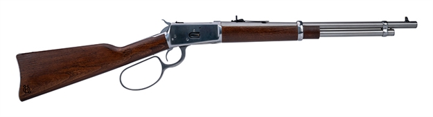 Picture of  Heritage Mfg H92357189 92 Ranch Hand 38 Special +P/357 Mag 8Rd 18" Stainless Polished  Barrel, Stainless Polished Receiver, Fixed Hardwood Stock