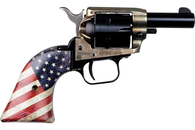 Picture of  Heritage Mfg Bk22ch2usflag Barkeep  22 LR 6 Shot 2.67" Black Oxide Steel Barrel & Cylinder, Simulated Case Hardened Zinc Alloy Frame, US Flag Polymer Grips 727962705551