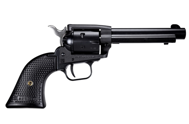 Picture of  Heritage Mfg Srr22mbs4pg Rough Rider  22 Lr/22 Wmr 6 Shot, 4.75" Black Satin Steel Barrel, Frame & Cylinder, Black Polymer Grip, Exposed Hammer 727962708279