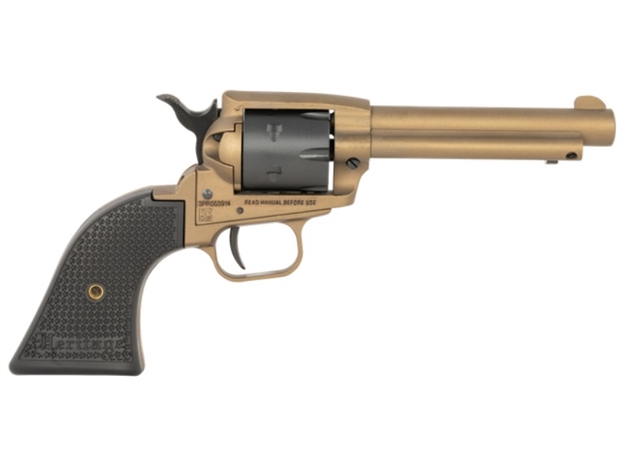 Picture of  Heritage Mfg Srr22a4 Rough Rider  22 LR 6 Shot, 4.75" Burnt Bronze Cerakote Steel Barrel, Frame, Black Satin Cylinder, Black Polymer Grip, Hammer/Thumb Safety, Exposed Hammer