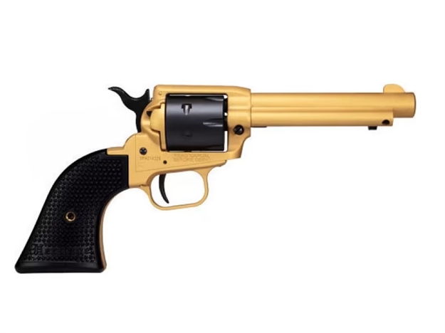 Picture of  Heritage Mfg Rr22s4 Rough Rider  22 LR 6 Shot 4.75" Gold Cerakote Steel Barrel & Frame, Black Satin Cylinder, Black Polymer Grips Features Black Accents 727962707883