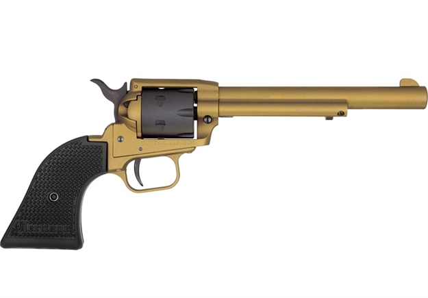 Picture of  Heritage Mfg Rr22s6 Rough Rider  22 LR 6 6.50", Gold Cerakote Barrel, Black Satin Cylinder, Gold Cerakote Steel Frame, Black Polymer Grips Features Black Accents 727962707876