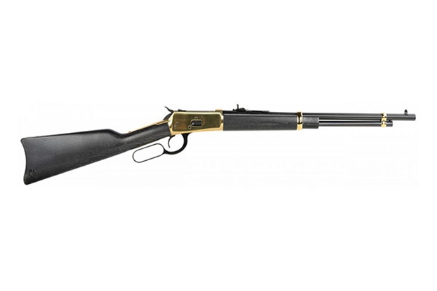 Picture of  Heritage Mfg H9204418g 92  44 Mag 8+1 18" Black Alloy Steel Barrel, Gold Pvd Stainless Steel Receiver, Hardwood Fixed Stock 727962709597