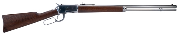 Picture of  Heritage Mfg H9204524f9 92 Ranch Hand 45 Colt (Long Colt) 12Rd 24" Stainless Polished Octagon Barrel, Polished Stainless Steel Receiver, Fixed Hardwood Stock