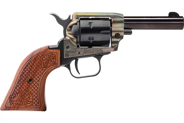 Picture of Heritage Manufacturing Inc Barkeep Revolver, 22 Lr, 3" Bbl, Black/Case Hardend, Wood Grips, 6-Rnd BK22CH3WBRN10