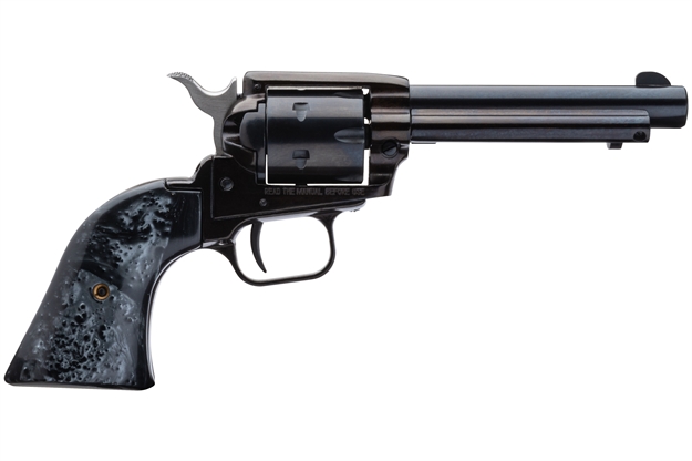 Picture of Heritage Mfg Rr22b4bp Rough Rider  22 LR 6 Shot, 4.75" Black Oxide Steel Barrel, Black Oxide Zinc Alloy Frame, Black Oxide Cylinder, Black Pearl Grip, Manual Safety, Exposed Hammer RR22B4BLKPRL 727962702802