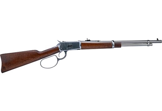 Picture of  Heritage Mfg H92357189 92 Ranch Hand 38 Special +P/357 Mag 8Rd 18" Stainless Polished  Barrel, Stainless Polished Receiver, Fixed Hardwood Stock 727962709733