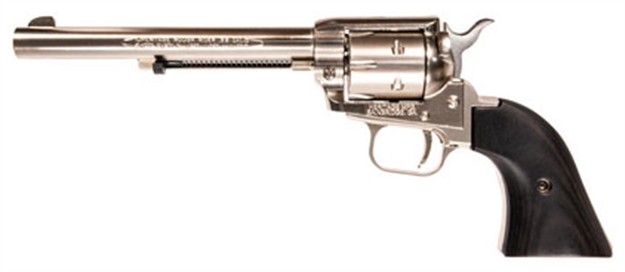 Picture of  Heritage Mfg Rr22ni6bw Rough Rider  22 LR 6Rd 6.50" Nickel Steel Barrel, Nickel Aluminum Frame, Matte Nickel Cylinder, Black Laminate Grip, Hammer/Thumb Safety, Exposed Hammer