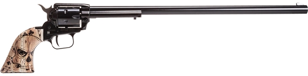 Picture of Heritage Mfg Rr22b16dmh Rough Rider Dead Man's Hand 22 LR 6 Shot 16" Black Oxide Barrel, Frame & Cylinder W/Dead Mans Hand Cocobolo Grips RR22B16-DMH